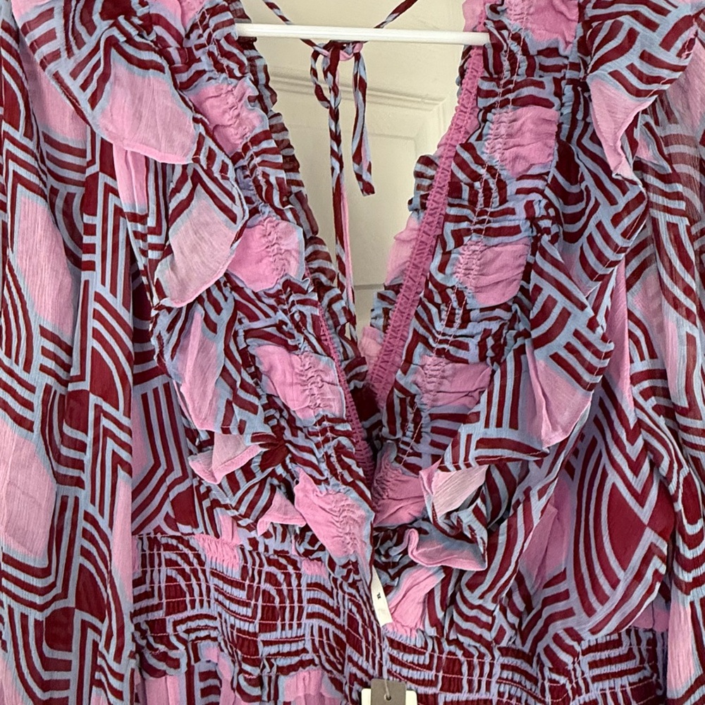 Anthropologie the Odetta Ruffled V-Neck Dress - Picture 7 of 16